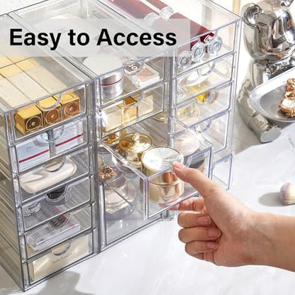 Prsildan 15 Drawers Teacher Toolbox Acrylic Containers, Set of 3 - size: 15 Drawers