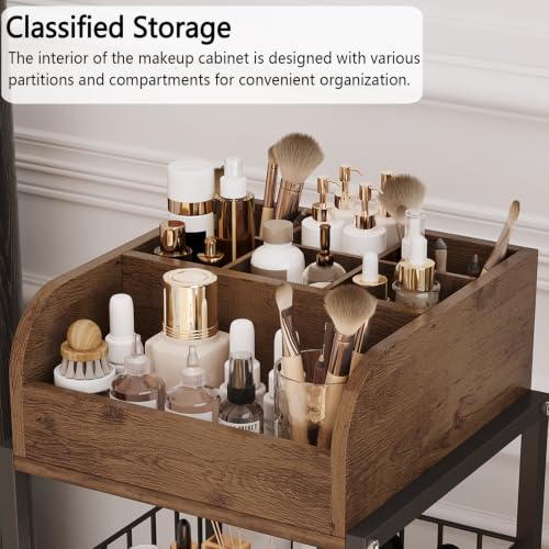 Makeup Organizer Cart with Drawers Make up Organizers for Vanity - color: Black