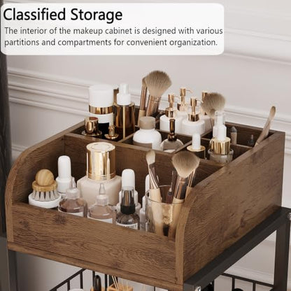 Makeup Organizer Cart with Drawers Make up Organizers for Vanity - color: Flower