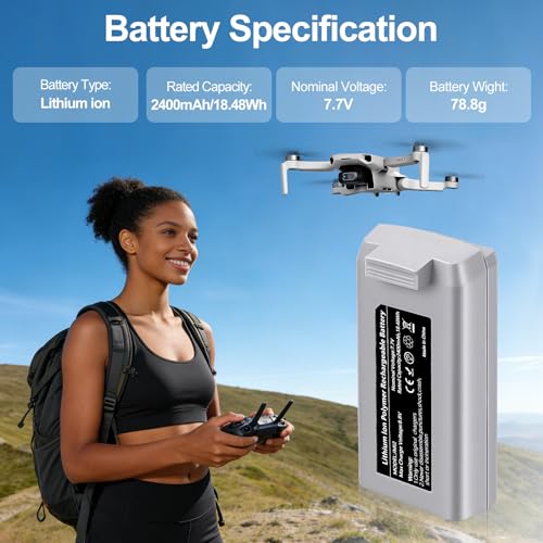 (2 Pack) 2400mAh Mini 2 Series Intelligent Flight Battery with Color LCD Display Three-Way Charging Hub, Max Flight Time 31 Mins,Compatible with DJI Mini 2/2 SE/SE/4K