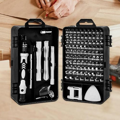 115-in-1 Precision Computer Screwdriver Kit, Laptop Screwdriver Sets with 98 Magnetic Drill Bits, Computer Accessories, Electronics Tool Kit Compatible for Tablet, PC, Phone, PS4 Repair - color: Gray1