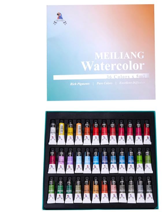 Watercolor Paint Set, 36 Colors 5ml Tubes