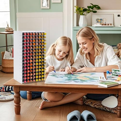 SANFURNEY Art Marker Storage Rack for 120 Markers - size: Rack for 120 Markers - White