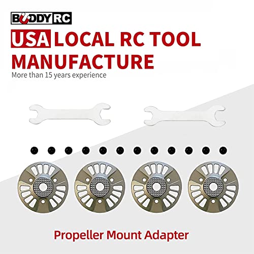Buddy RC Motor Prop Adapter Set for DJI FPV Drone, Aluminium Propellers Adapter Mounts Set with M5 Mounting Hole for 5.2 Inch FPV Props（4PCS）