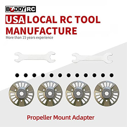 Buddy RC Motor Prop Adapter Set for DJI FPV Drone, Aluminium Propellers Adapter Mounts Set with M5 Mounting Hole for 5.2 Inch FPV Props（4PCS）