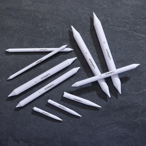 KINGART 10-Piece Blending Stumps & Tortillions Paper Art Blenders for Sketching & Drawing, Blending & Shading Pencils, Student Artist Charcoal Sketch Drawing Tools
