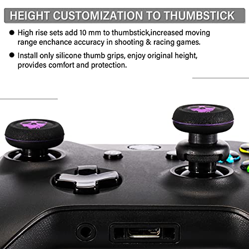 Playrealm FPS Thumbstick Extender Rubber Silicone Grip Cover 2 Sets for Xbox Series X/S & Xbox One Controller(Ghost Purple) - color: 6