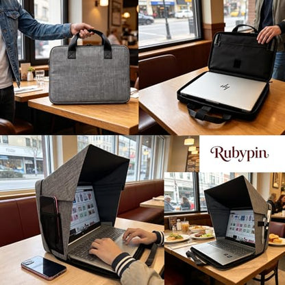 Laptop Sun Shade Carry Case & Privacy Shield Fit 12-16 Inch Working Outside