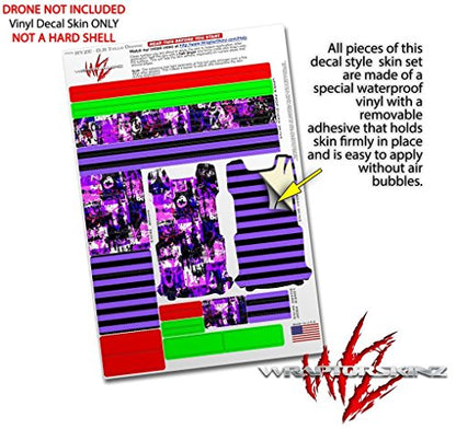 Skin Decal Wrap 2 Pack Compatible with DJI Ryze Tello Purple Graffiti Drone NOT Included
