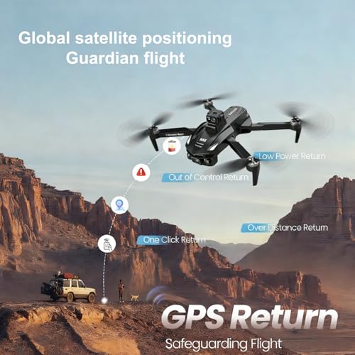 V168MAX Drones with Camera for Adults 4k, Black (3 Batteries)
