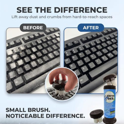 Germ Geek Keyboard & Electronics Cleaning Kit | Patented Precision Brush | Multi-Purpose Tool for Laptop Phone & AirPods | USA-Made, Eco-Friendly & Safe Computer Cleaner - size: 1