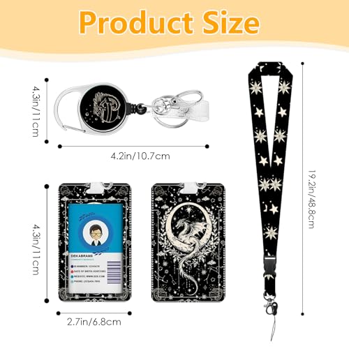 Dargon Lanyards for ID Badge Holder, Cute Dargon Cactus ID Badge Holder - color: Dargon-black