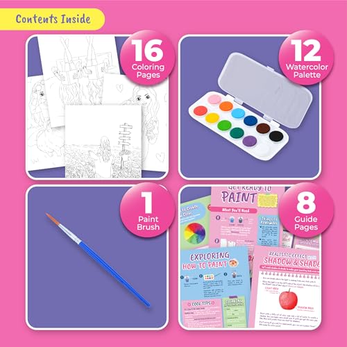 BSCOOL Watercolor Paint Sets for Kids Coloring Book Beginners. Water Color