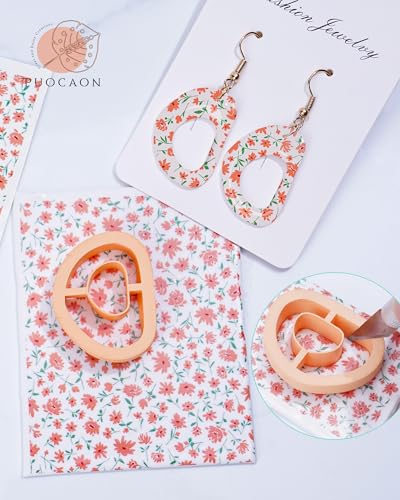 Puocaon Abstract Clay Transfer Paper - 18 Pcs Colorful Marble Art Design Transfer Sheets for Polymer Clay Colorful Earrings Design Jewelry Making - color: blue marble