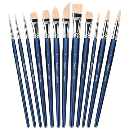Watercolor Brushes Professional, Artist Paint Brushes Set, 12 Pieces - color: Royal Blue