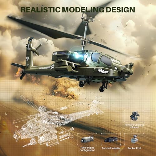 SYMA S51H RC Helicopter for Kids, Military Remote Control Helicopter