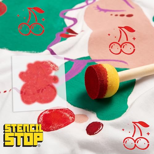 Stencil Stop Cherry Stencil - Reusable for DIY Projects, Painting, Drawing, Crafts - 14 Mil Mylar Plastic (Cherry- 6 Pack (2", 3", and 4", 2 Each)) - size: Cherry- 6 pack (2", 3", and 4", 2 each)