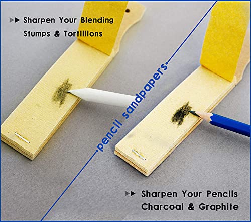 N NOROCME 10 PCS Blending Stumps,Sponge Pens and Sandpaper Pencil Sharpener - size: 10 count