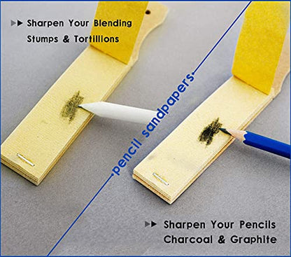 N NOROCME 10 PCS Blending Stumps,Sponge Pens and Sandpaper Pencil Sharpener - size: 10 count