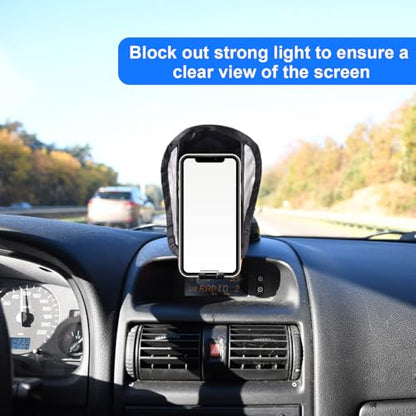 Lyreh 2pcs Phone Sun Shade, Foldable Anti-Glare Cellphone Sun Shield - color: Silver