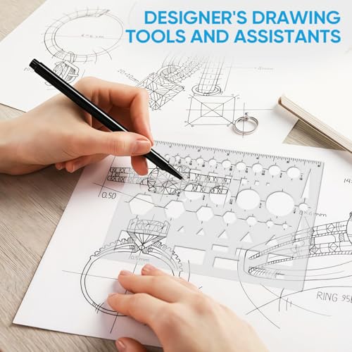 SenseYo 2 Pack Circle Template Stencil Round Geometric Drawings Ruler for Drafting Design Office Building Formwork Studying Large and Small Size - size: 2