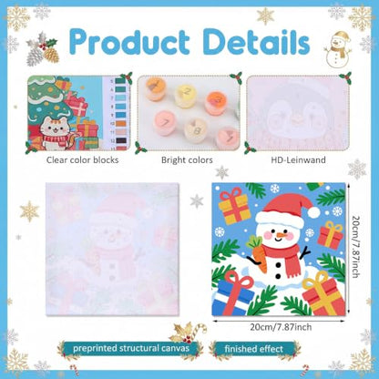 YooNotee 6 Pack Christmas Paint by Numbers Kit for Adult - style: Cute