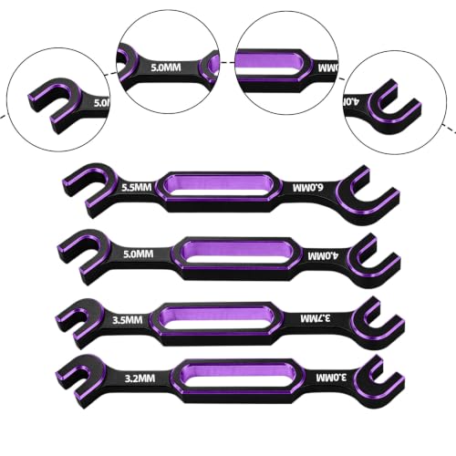 RC Car Turnbuckle Wrenches 3.0/3.2/3.5/3.7/4.0/5.0/5.5/6.0mm, 4PCS Purple - color: Purple