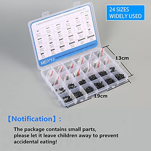 720pcs Laptop Notebook Screws Set,Replacement Computer Screws Kit,M1.4,M1.7,M2,M2.5,M3 countersunk Flat Head Phillips Mini Screw Set for Electronic Repair. - color: 720pcs
