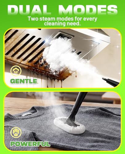 POPCHOSE Portable Handheld Steam Cleaner with Detergent Dispenser - color: WhiteOrange