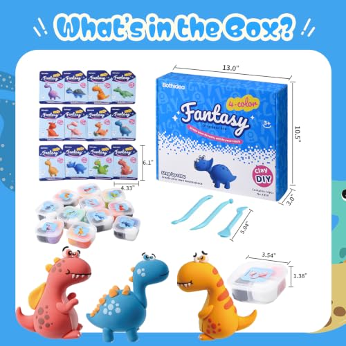 Air Dry Clay Kits, Kids Clay Set with Modeling Tools, DIY Art Crafts for Gifts Air Dry Clay Kit Set for Ages 3-12 Boys and Girl Creative Family DIY and Holiday Celebrations Birthday Party - style: Dinosaur Era