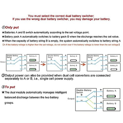 VGEBY Electric Bike Dual Battery Connector Adapter, XT90 Interface Bike Dual Battery Parallel Module Adapter Discharge Balancer
