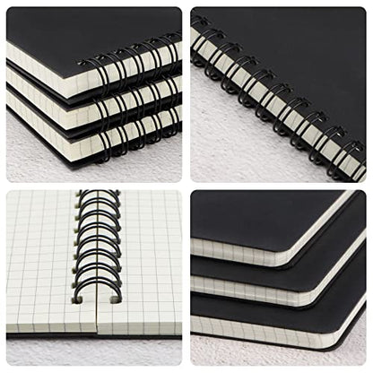 EUSOAR Graph Paper Notebook, A5 6Packs 5.5"x8.3" 120 Pages Hardcover Grid Paper Notebook Journals, Wirebound Journal Composition Notebook for Engineering Math Science College Office Note Taking-Black - size: A5, style: Graph