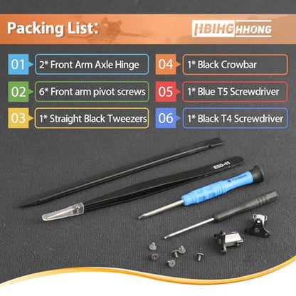 2Pcs Front Arm Axis Replacement for DJI Mini 3/Mini 3 Pro Front Arm Shaft Screws Front Arm Hinges for DJI Mini 3 Drone Accessories Parts with Repair Tools（ 6Pcs Front Arm Hinges Screws）