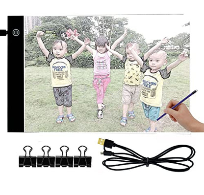 A4 Tracing Pad LED Light Board Artists Light Boxes, Portable Ultra-Thin Adjustable USB Power Artcraft LED Trace Light Pad for Drawing, Sketching, Animation, Tattoo