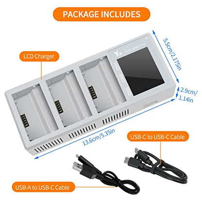 Hanatora LCD Parallel Charger with Storage Charge,Discharge for DJI Mini 4 3 Pro Battery,Two-Way Charging Hub,Fast Charge Three Batteries Drone Accessories