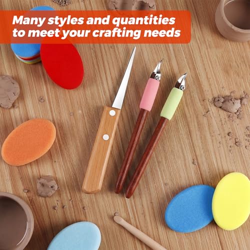 Leriton 2 Pack Clay Carving Tools Pottery Scrapers, Set 3, Multicolor - color: Multicolor, style: Set 3