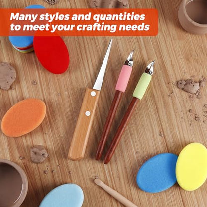 Leriton 2 Pack Clay Carving Tools Pottery Scrapers, Set 3, Multicolor - color: Multicolor, style: Set 3