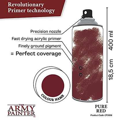 The Army Painter, Colour Primer Pure Red, 400 ml acrylic spray - color: Pure Red