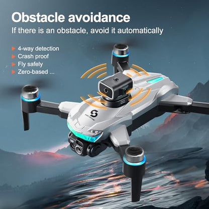 ikaufen S160 Drone with Built-in screen control, Camera for Adults RC Drone With HD Dual Camera WiFi FPV Foldable Quadcopter Aircraft +2 Battery (S160 screen control+2Batte White1) - size: S160 Dual Camera Screen Control + 2 Battery White1