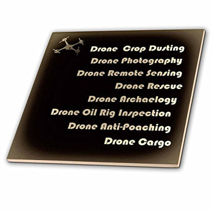 3dRose Antique Drone with DIY Accelerometer Gyroscope Brushless Motor GPS 4 Inch Ceramic Tile