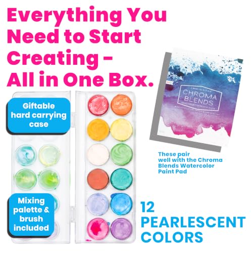 Ooly Chroma Blends Pearlescent Watercolor Set, 12 Colors - style: Chroma Blends Pearlescent Pods