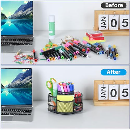 Topwey 360 Rotating Pencil/Pen Holder for Desk in Black - color: Black