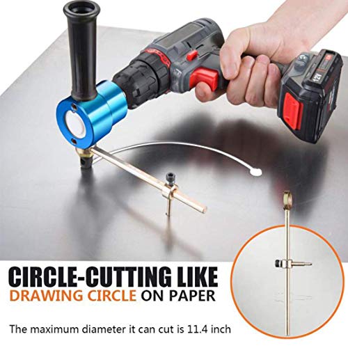 Dicfeos Double Head Metal Sheet Nibbler Cutter w/Circle Cutting Tool, Blue