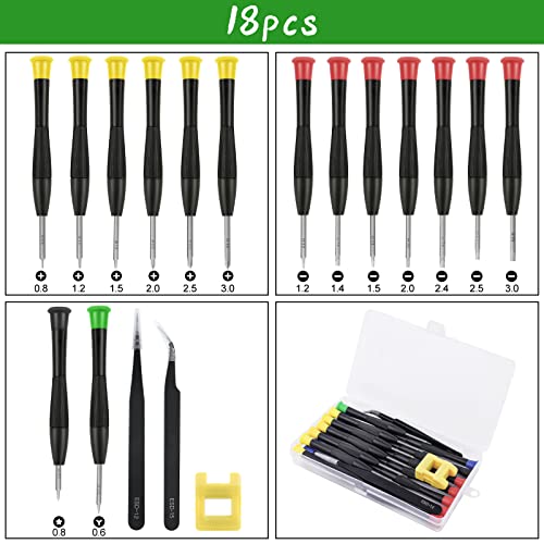 Ainiv Mini Precision Screwdriver Set, 18PCS Small Magnetic Screwdriver - color: 18 Pieces