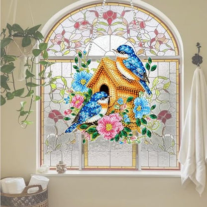 AIBOERL Diamond Art Kits for Adults, Bird Acrylic Hanging Suncatcher - color: DP04015