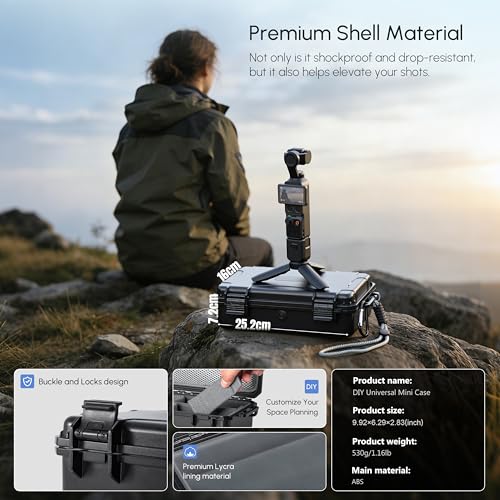 Waterproof Hard Case for Insta360 X6/Luna Ultra /Osmo Pocket 3 & Pocket 4