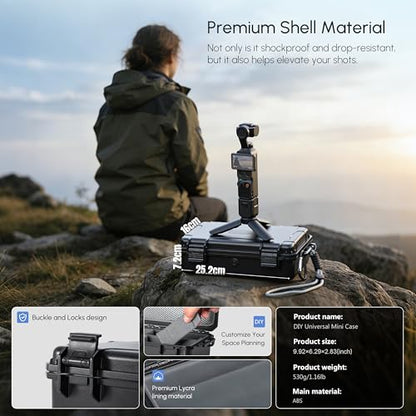 Waterproof Hard Case for Insta360 X6/Luna Ultra /Osmo Pocket 3 & Pocket 4