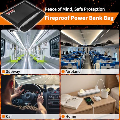ENGPOW Fireproof Organizer Travel Safe Bag, Portable Electronic Carry Case - size: 10.6'' x 6.7''