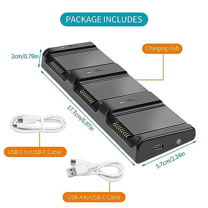 Hanatora Two-Way Charger Hub for DJI Air 3S,Air 3 Battery,Storage Charging Three Batteries in Sequence,Multi-Function Charge Drone Accessories