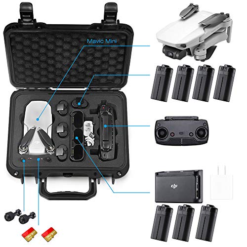 Lekufee Portable Waterproof Hard Case for DJI Mavic Mini & SE Accessories (Case Only, Not for Mini 4k/2/3/4)
